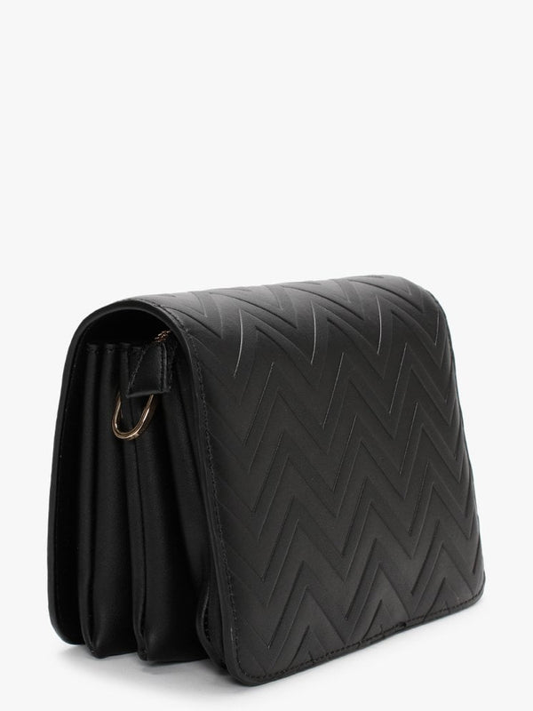 Fauno Black Chevron Satchel Bag