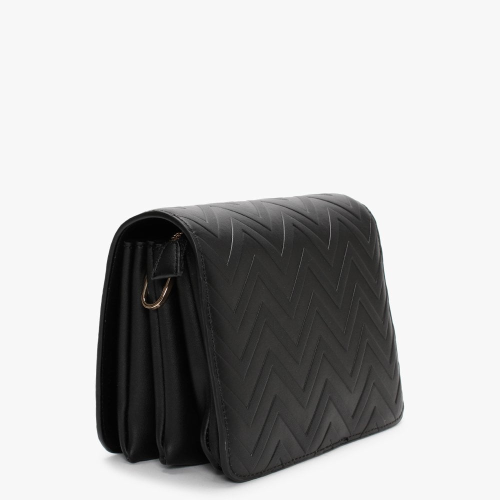 Fauno Black Chevron Satchel Bag