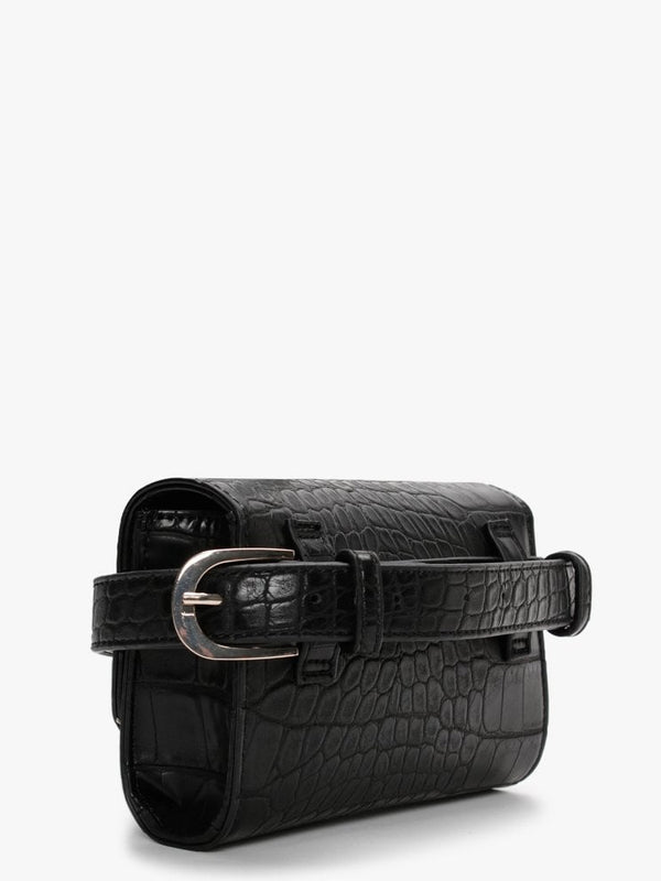 Audrey Black Moc Croc Belt Bag
