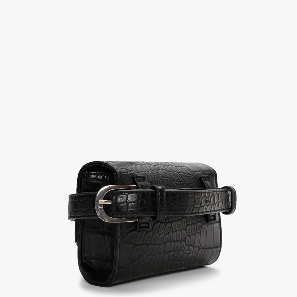 Audrey Black Moc Croc Belt Bag