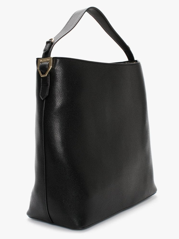 Albus Pebbled Black Hobo Bag