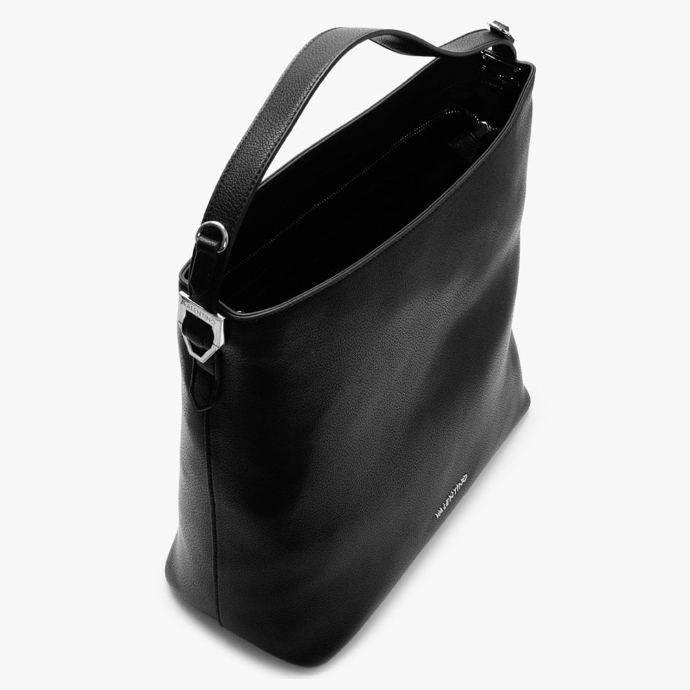 Albus Pebbled Black Hobo Bag