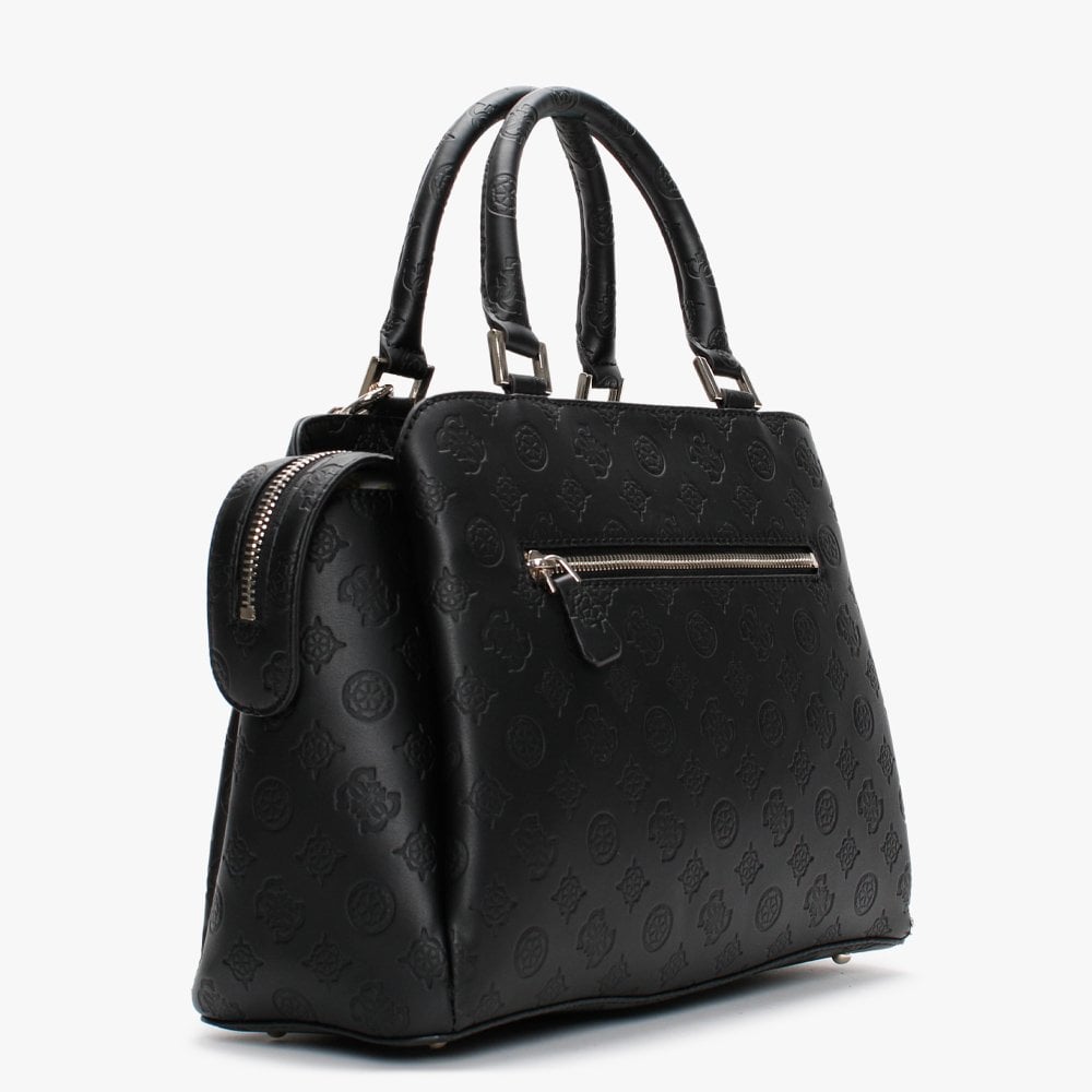 Dayane Black Repeat Logo Stamp Satchel Bag