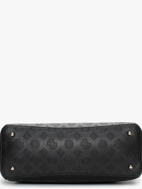 Dayane Black Repeat Logo Stamp Satchel Bag