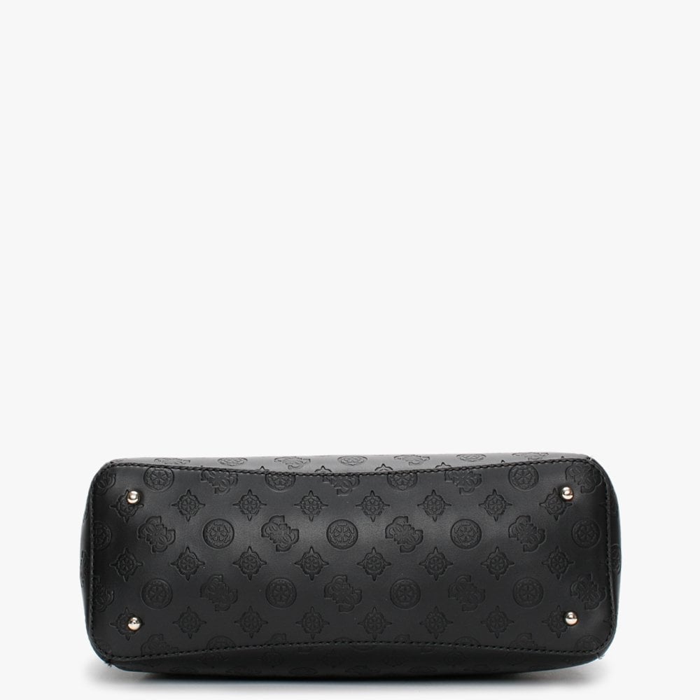 Dayane Black Repeat Logo Stamp Satchel Bag