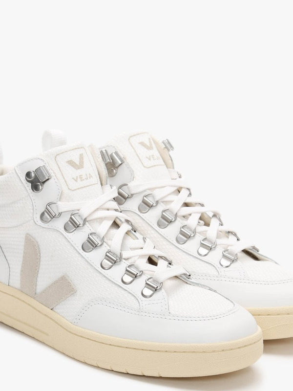 Roraima B Mesh White Natural Butter Sole High Top Trainers