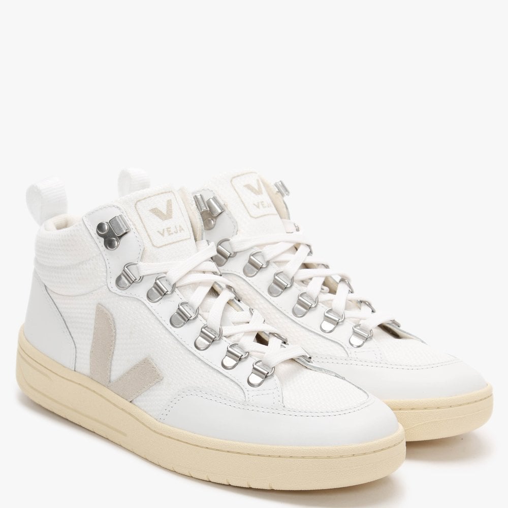 Roraima B Mesh White Natural Butter Sole High Top Trainers