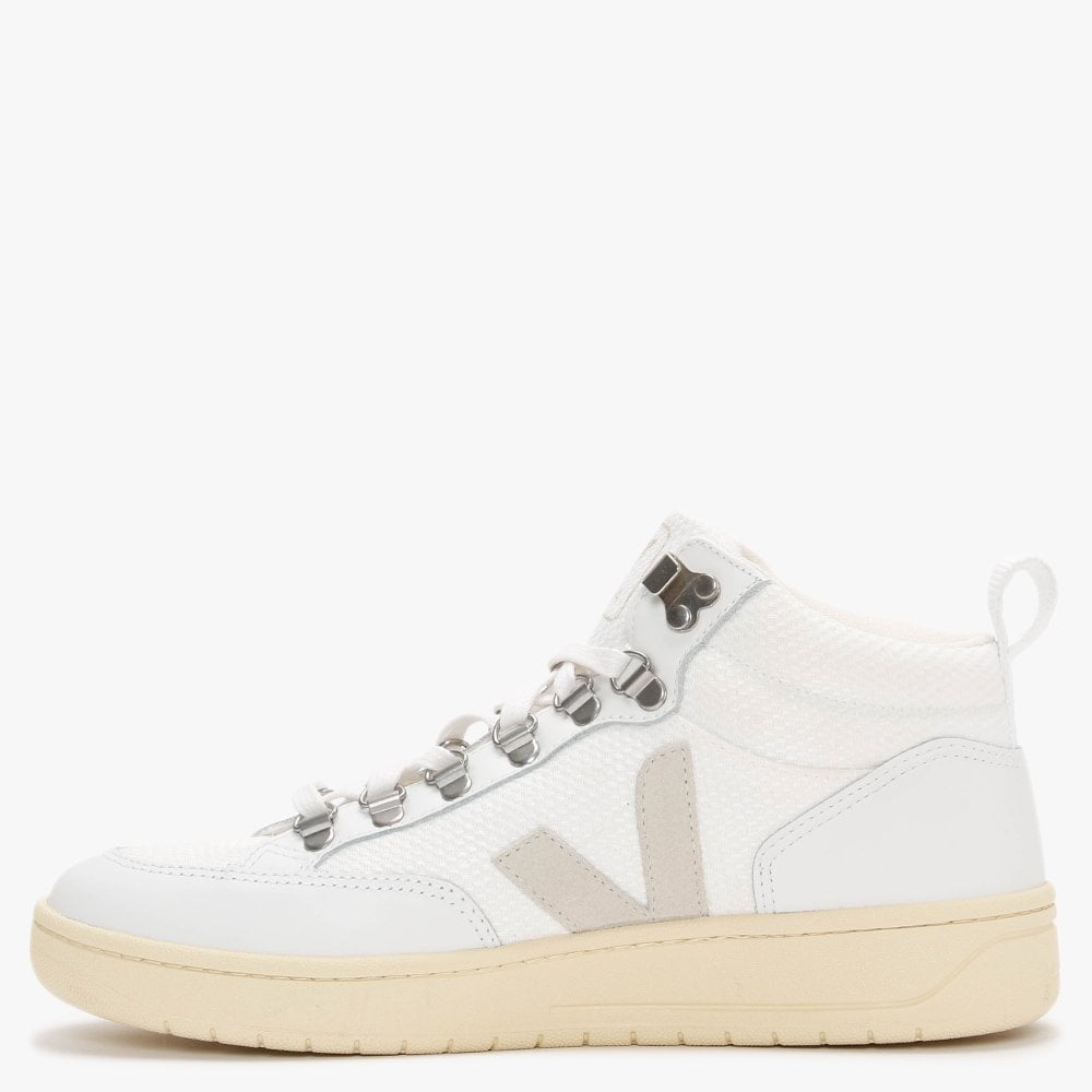 Roraima B Mesh White Natural Butter Sole High Top Trainers
