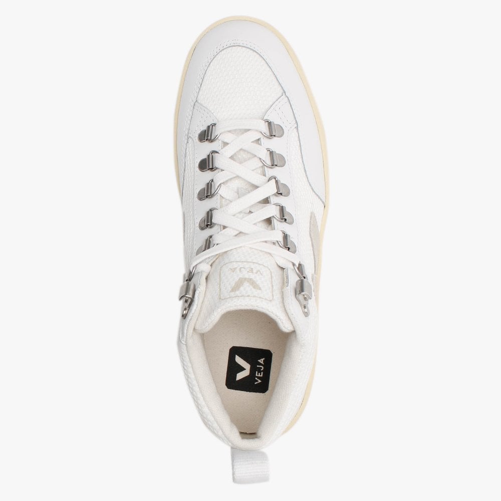 Roraima B Mesh White Natural Butter Sole High Top Trainers