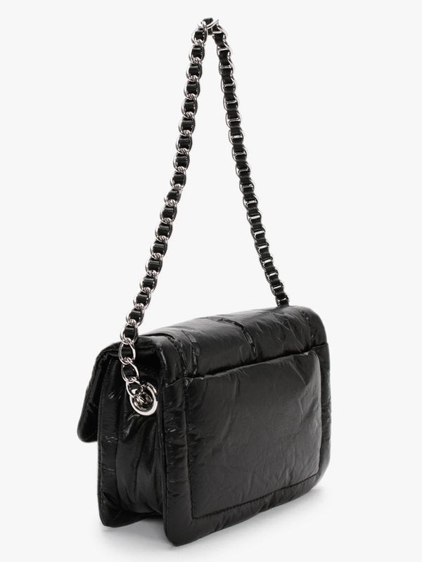 The Mini Pillow Black Leather Cross-Body Bag