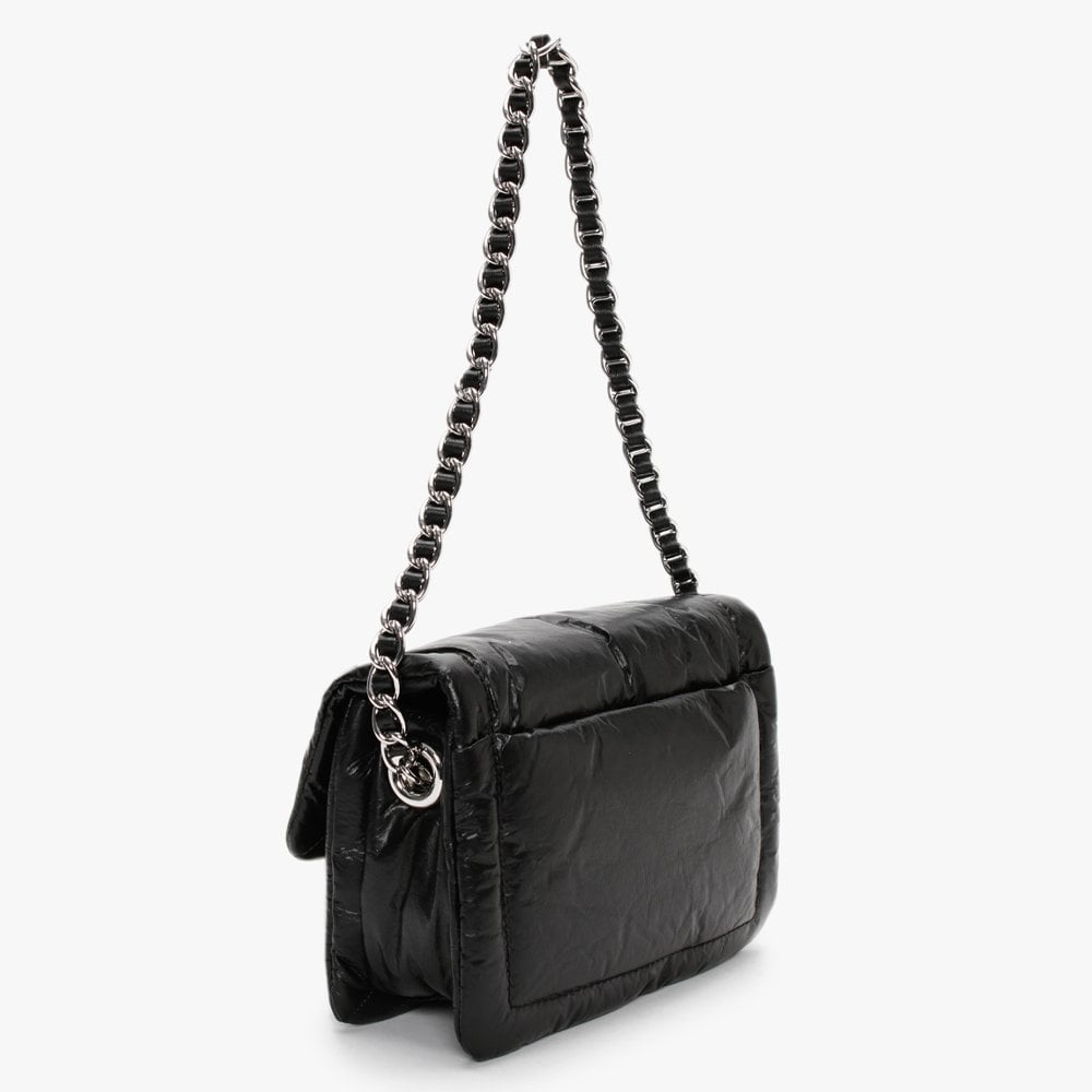 The Mini Pillow Black Leather Cross-Body Bag