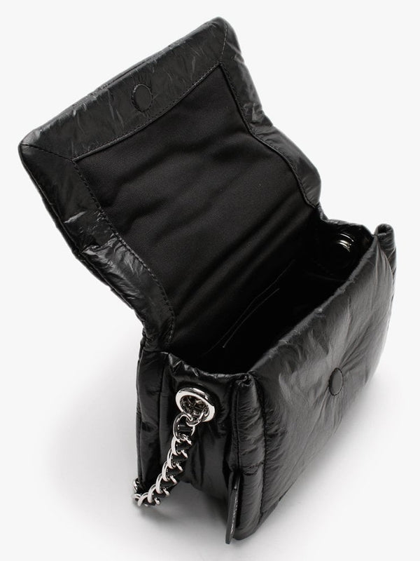 The Mini Pillow Black Leather Cross-Body Bag