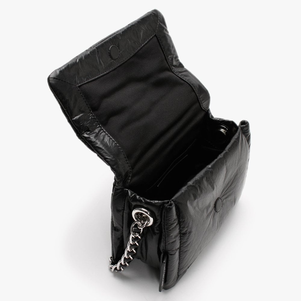 The Mini Pillow Black Leather Cross-Body Bag
