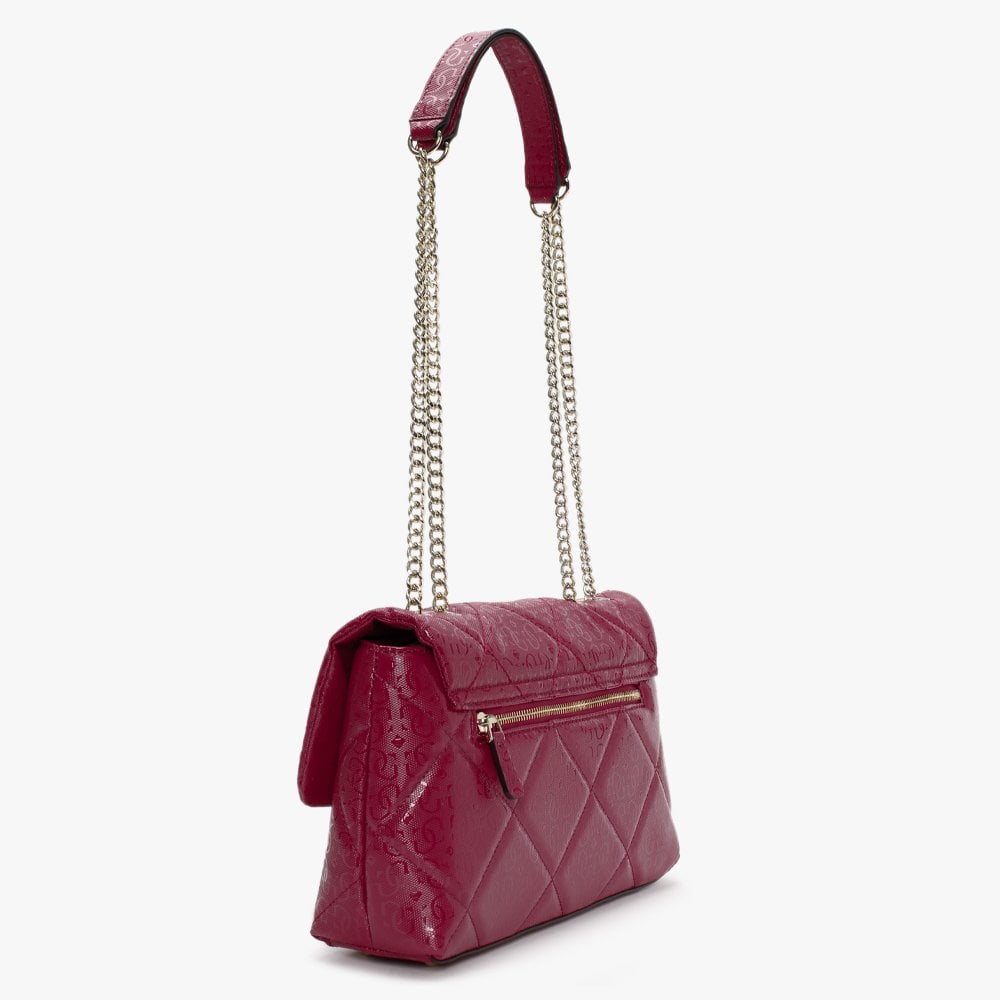 Dilla Quilted Berry Repeat Logo Cross-Body Bag