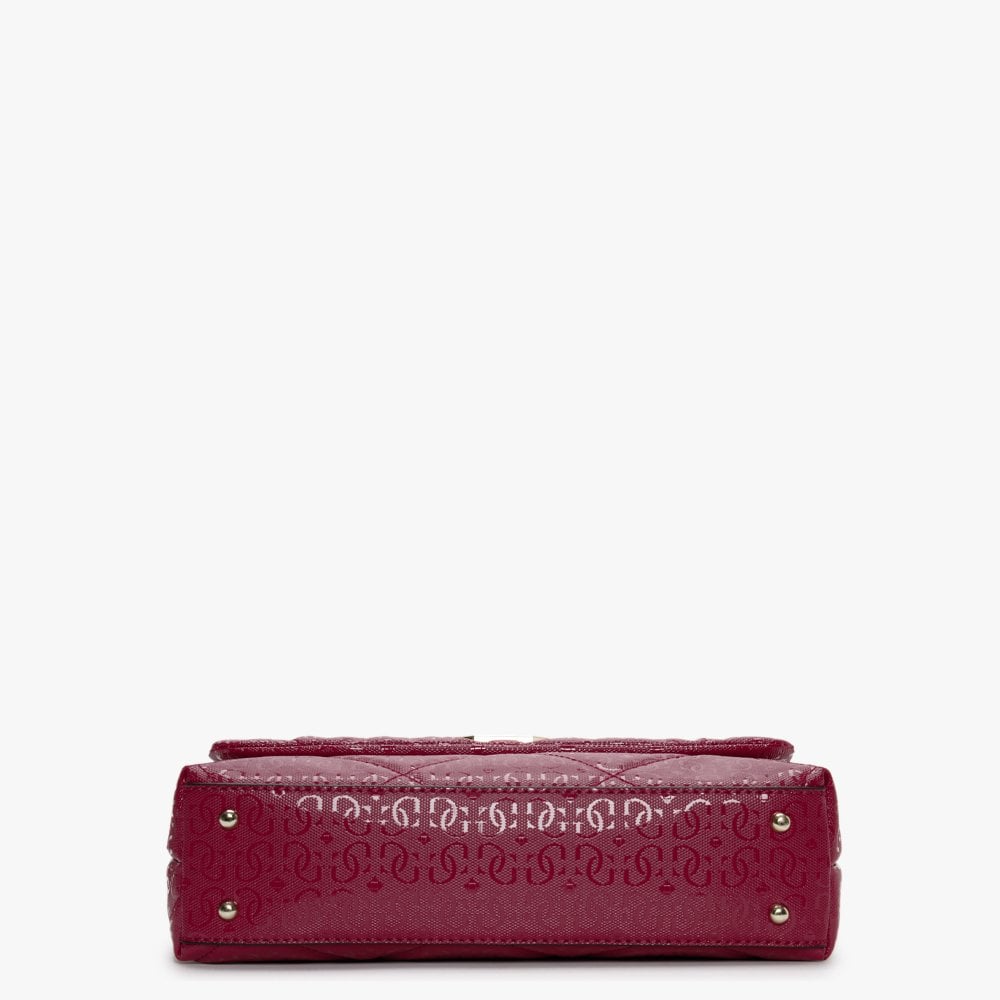 Dilla Quilted Berry Repeat Logo Cross-Body Bag