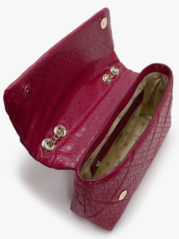 Dilla Quilted Berry Repeat Logo Cross-Body Bag