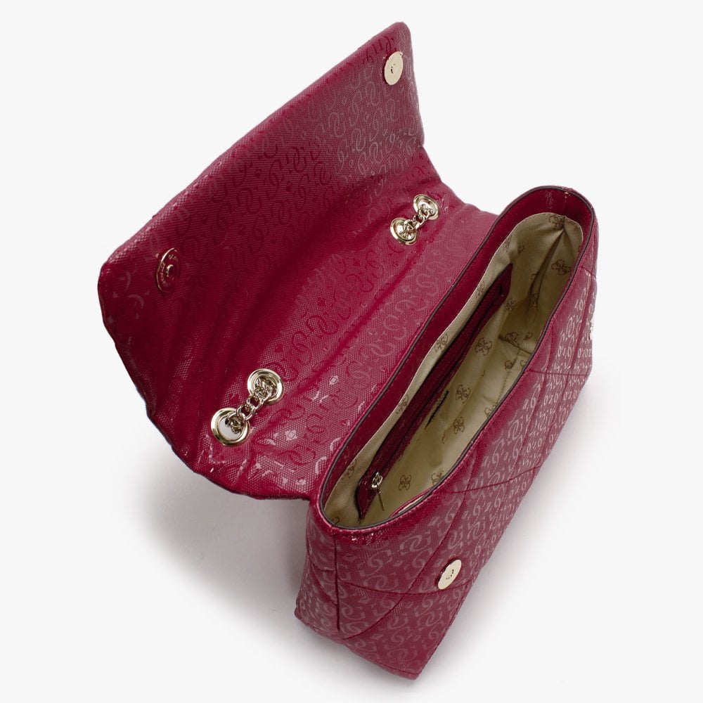 Dilla Quilted Berry Repeat Logo Cross-Body Bag