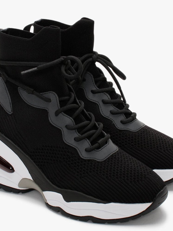 Drake Black Knitted High Top Trainers