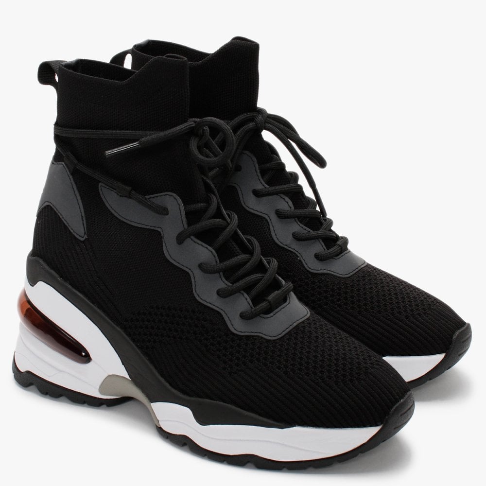 Drake Black Knitted High Top Trainers