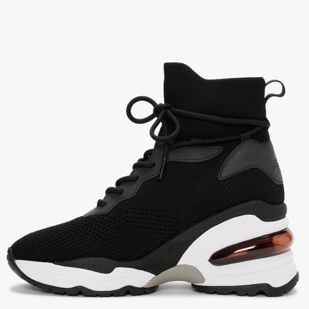 Drake Black Knitted High Top Trainers