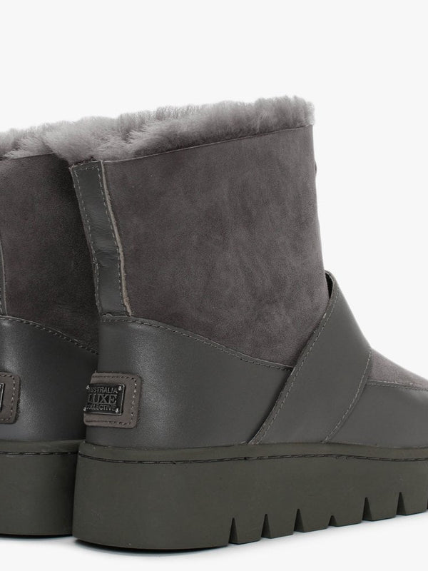 Campaign Grey Double Faced Sheepskin Ankle Boots