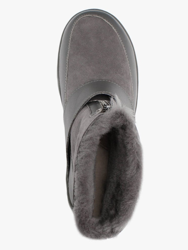 Campaign Grey Double Faced Sheepskin Ankle Boots