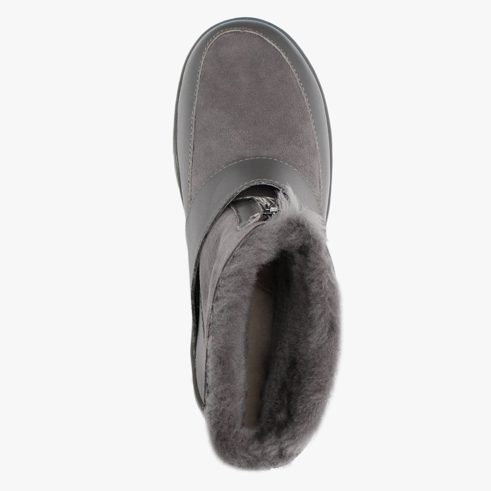 Campaign Grey Double Faced Sheepskin Ankle Boots
