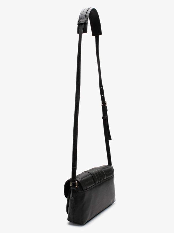 Stripe Quilt Black Cross-Body Bag