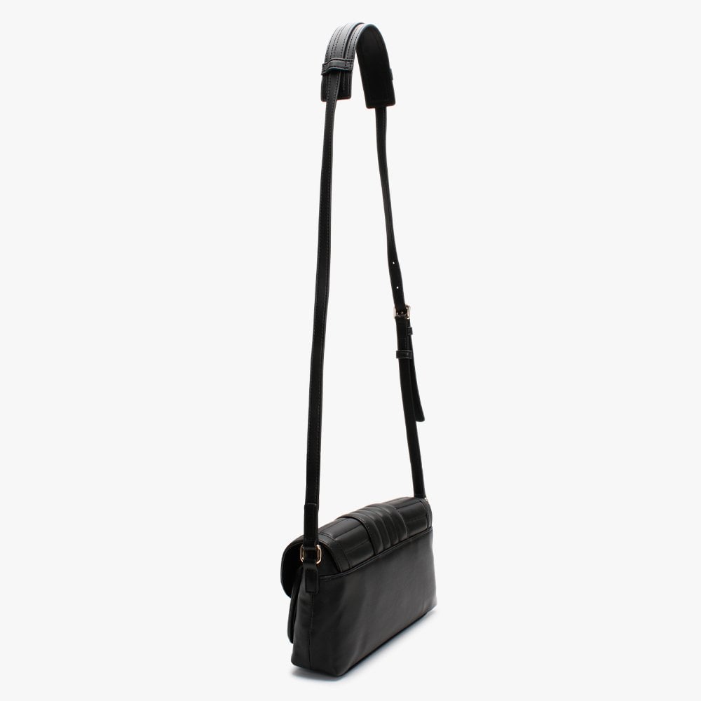 Stripe Quilt Black Cross-Body Bag