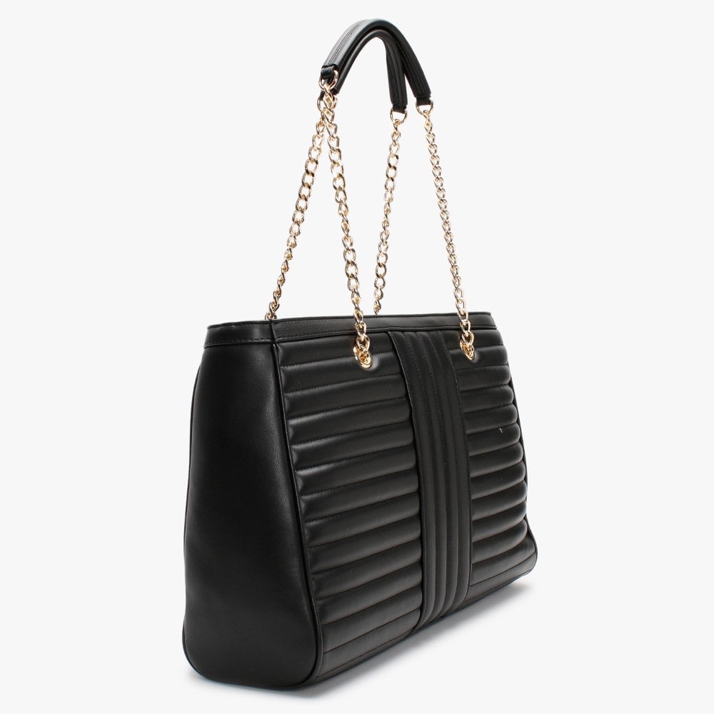 Stripe Quilt Black Shopper Bag