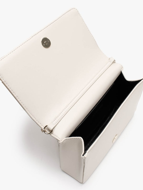 Flap Stud Beige Shoulder Bag