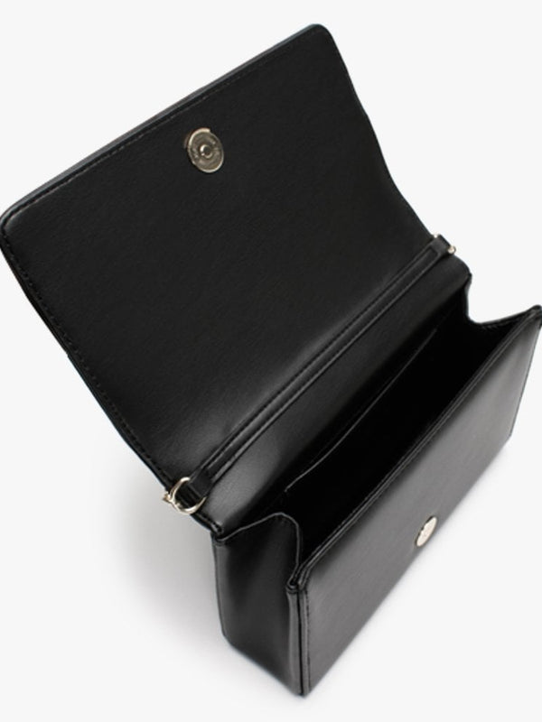 Flap Stud Black Shoulder Bag