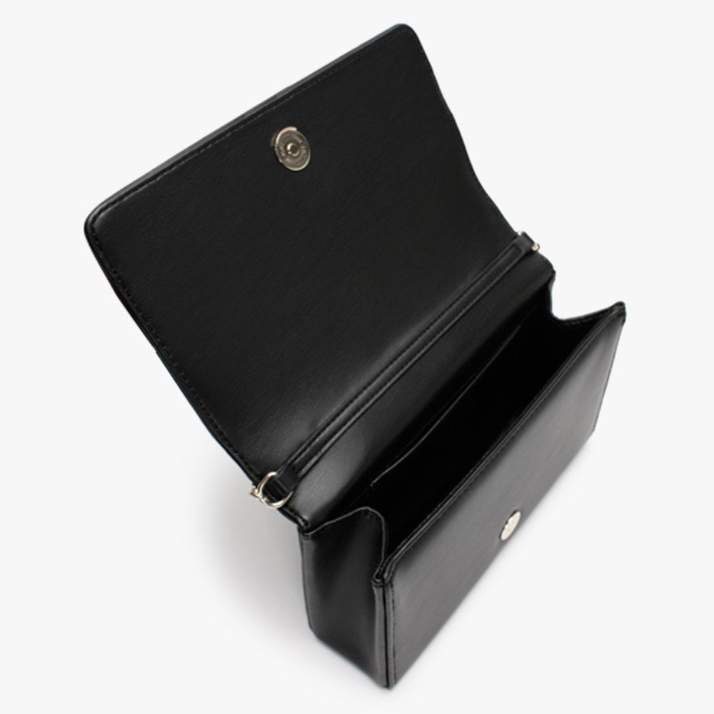 Flap Stud Black Shoulder Bag