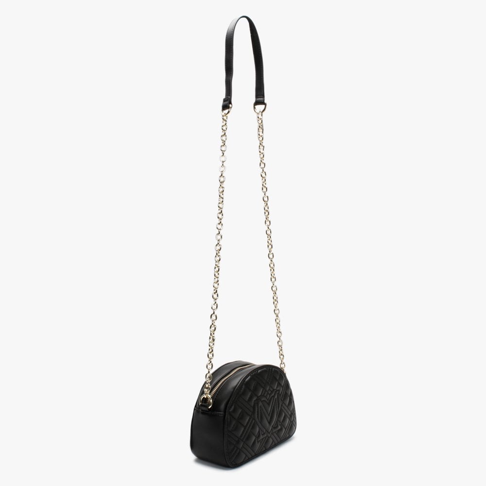Diamond Quilt Black Cross-Body Bag