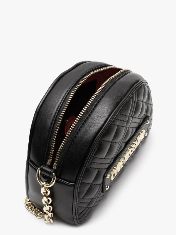 Diamond Quilt Black Cross-Body Bag