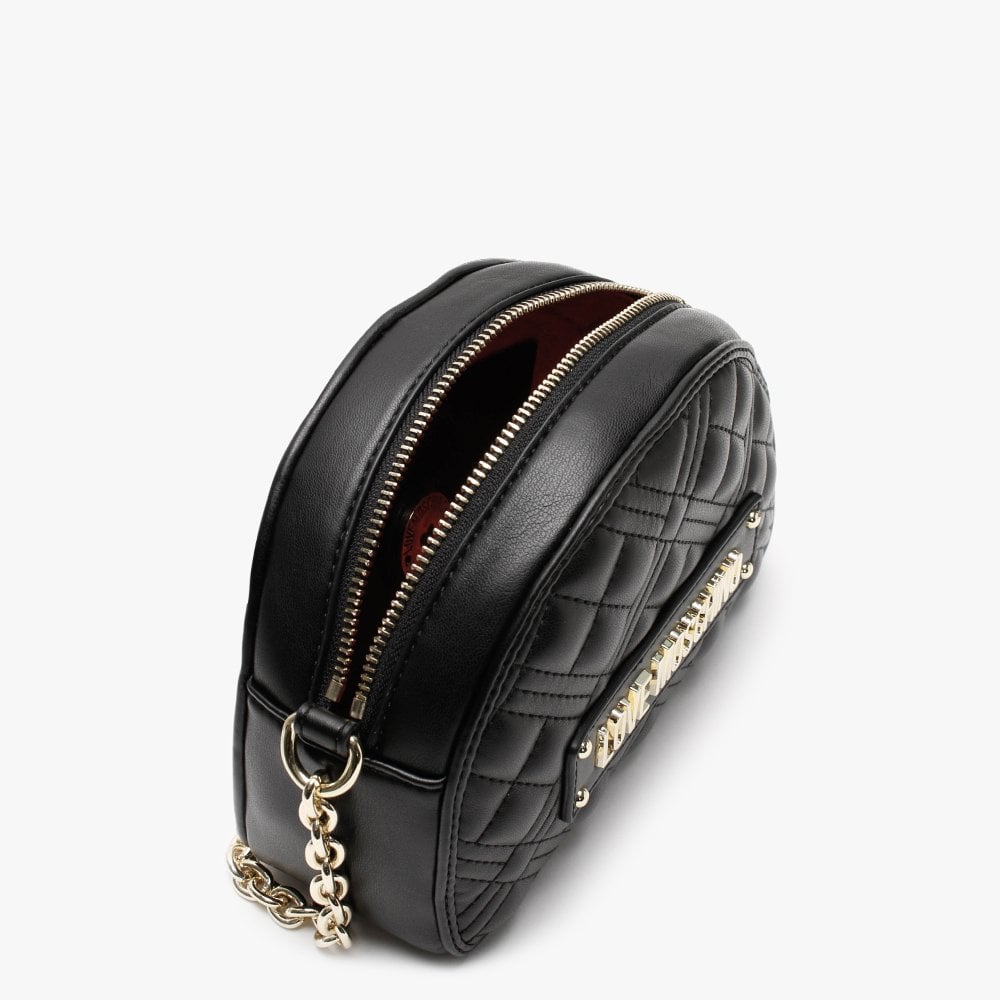 Diamond Quilt Black Cross-Body Bag