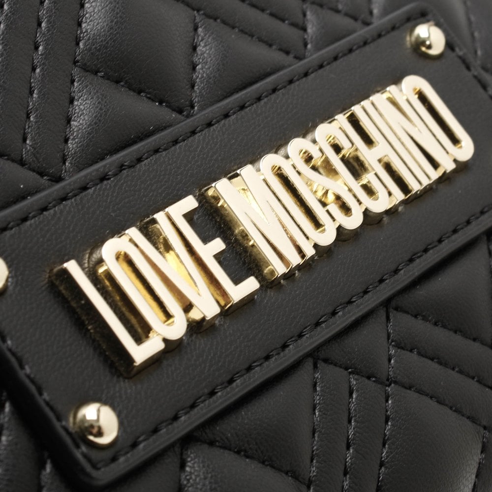 Diamond Quilt Black Cross-Body Bag