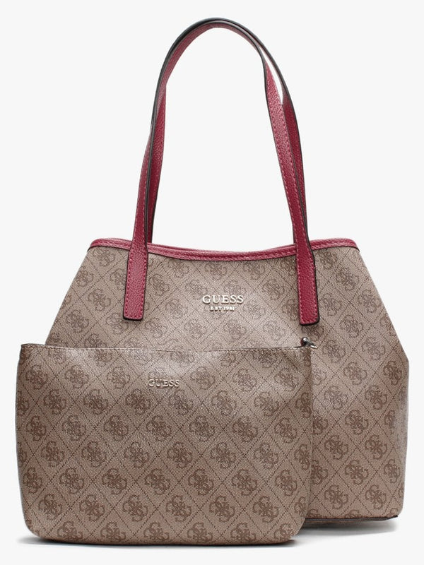 Vikky Signature Logo Brown Tote Bag