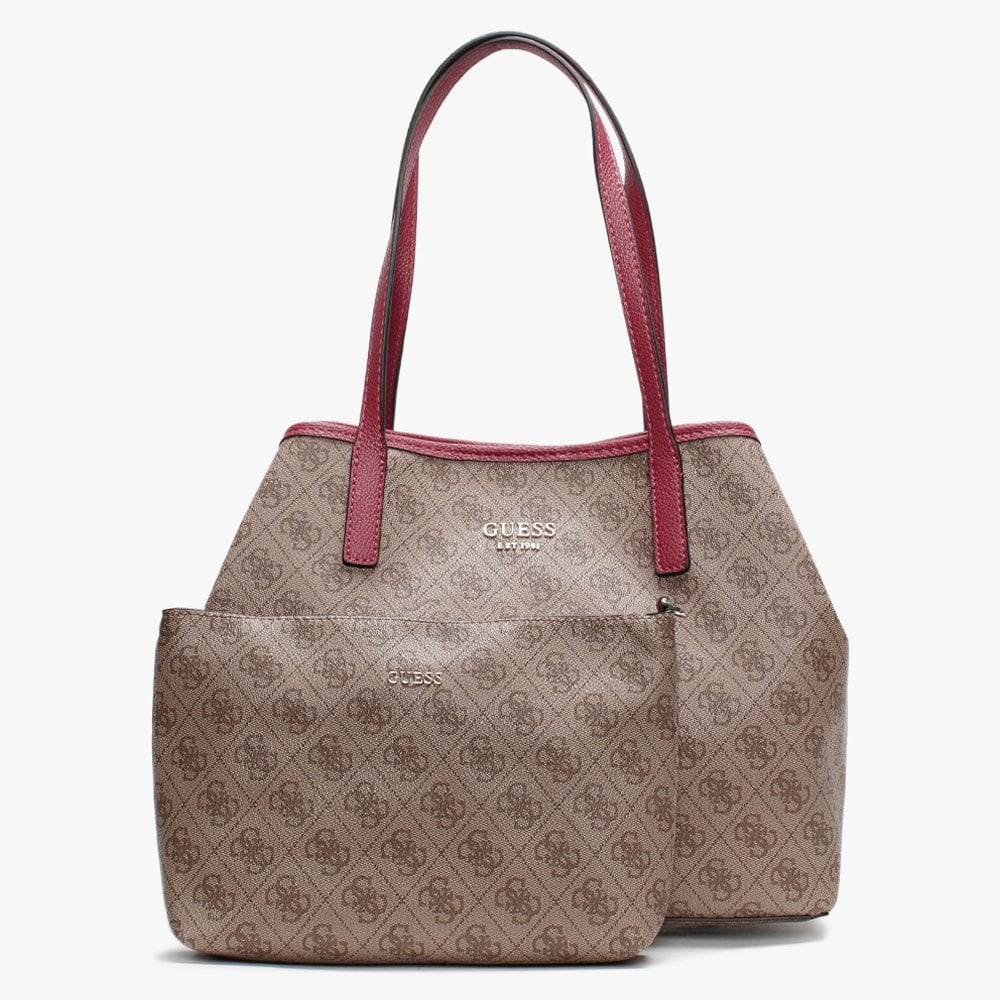 Vikky Signature Logo Brown Tote Bag