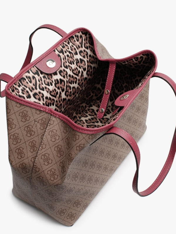Vikky Signature Logo Brown Tote Bag