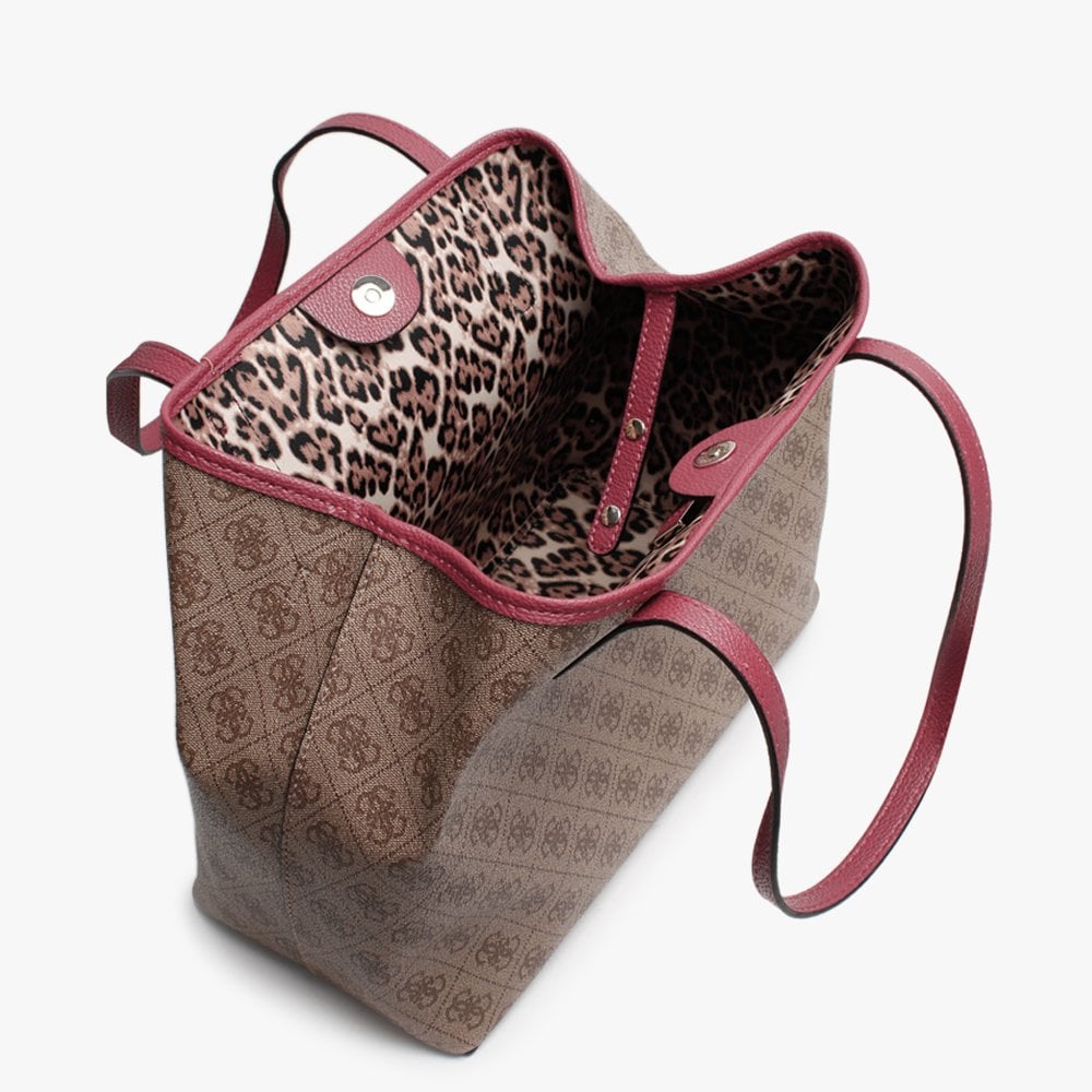 Vikky Signature Logo Brown Tote Bag