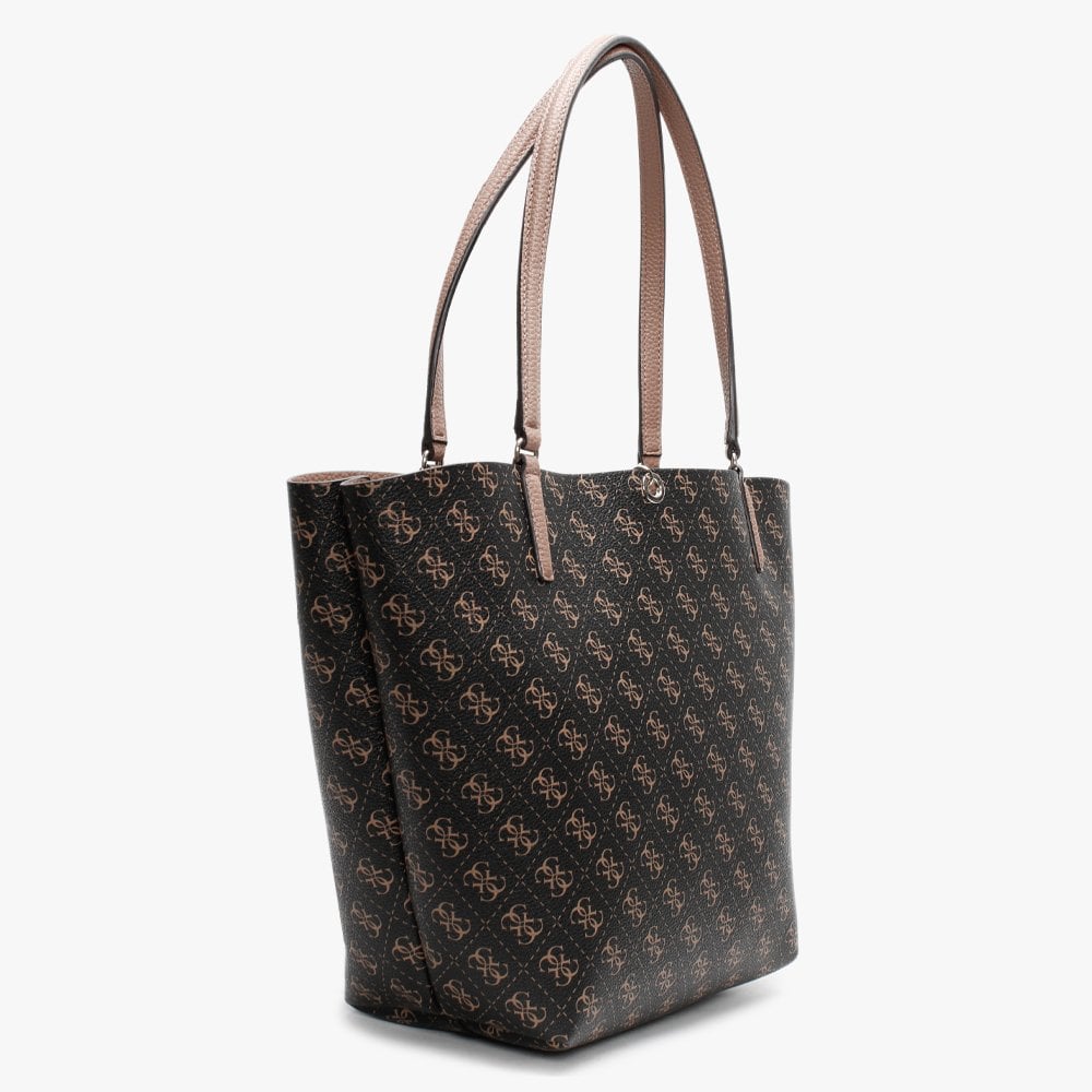 Alby Brown Mocha Repeat Logo Toggle Tote Bag