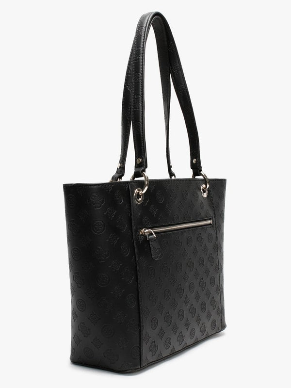 Noelle Elite Signature Stamp Logo Black Tote Bag