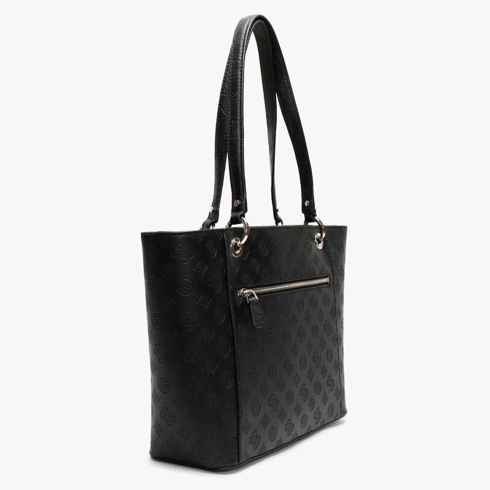 Noelle Elite Signature Stamp Logo Black Tote Bag