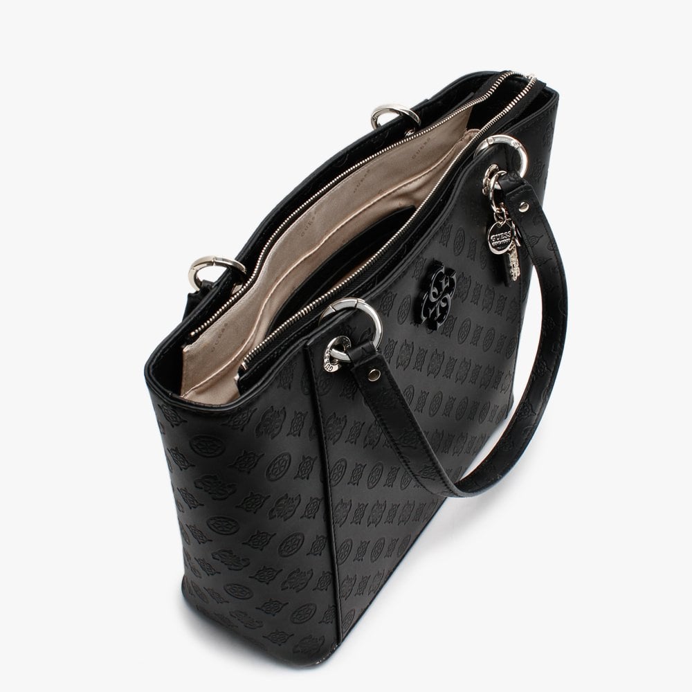 Noelle Elite Signature Stamp Logo Black Tote Bag