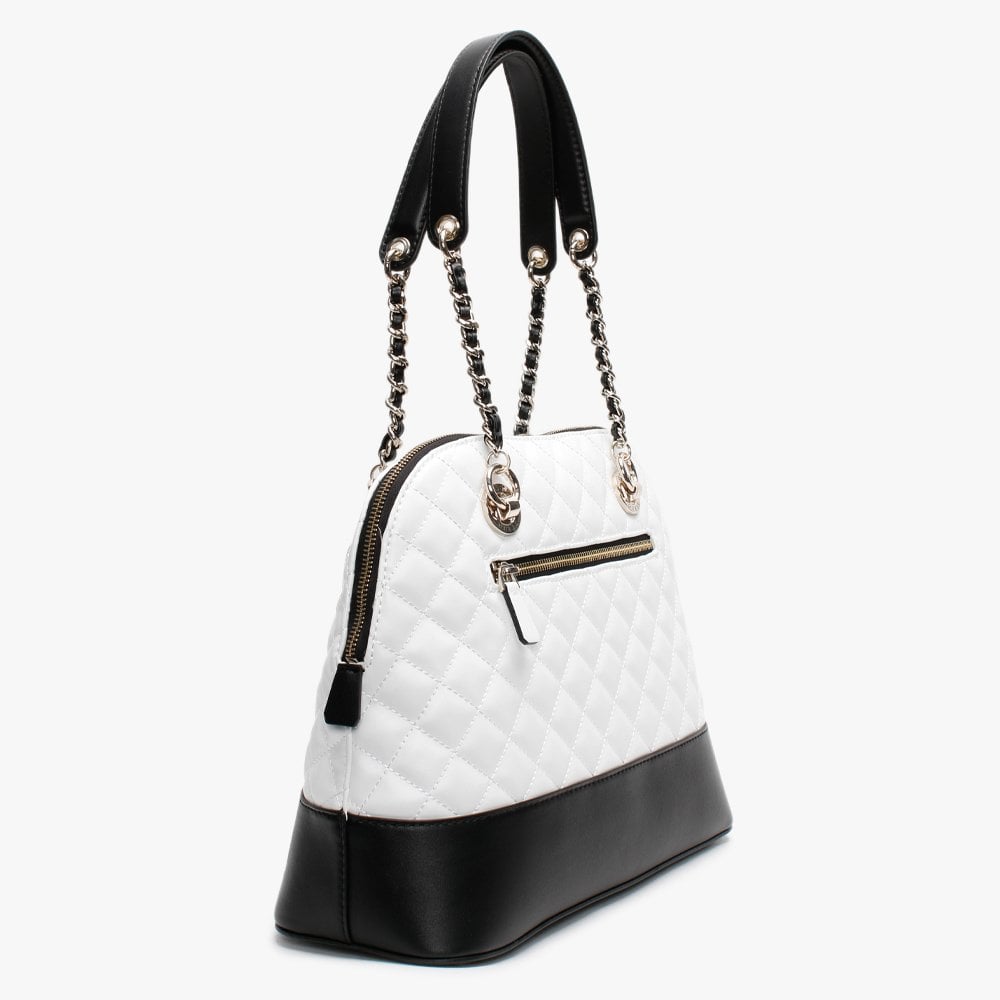 Illy Quilted White Multi Shoulder Bag