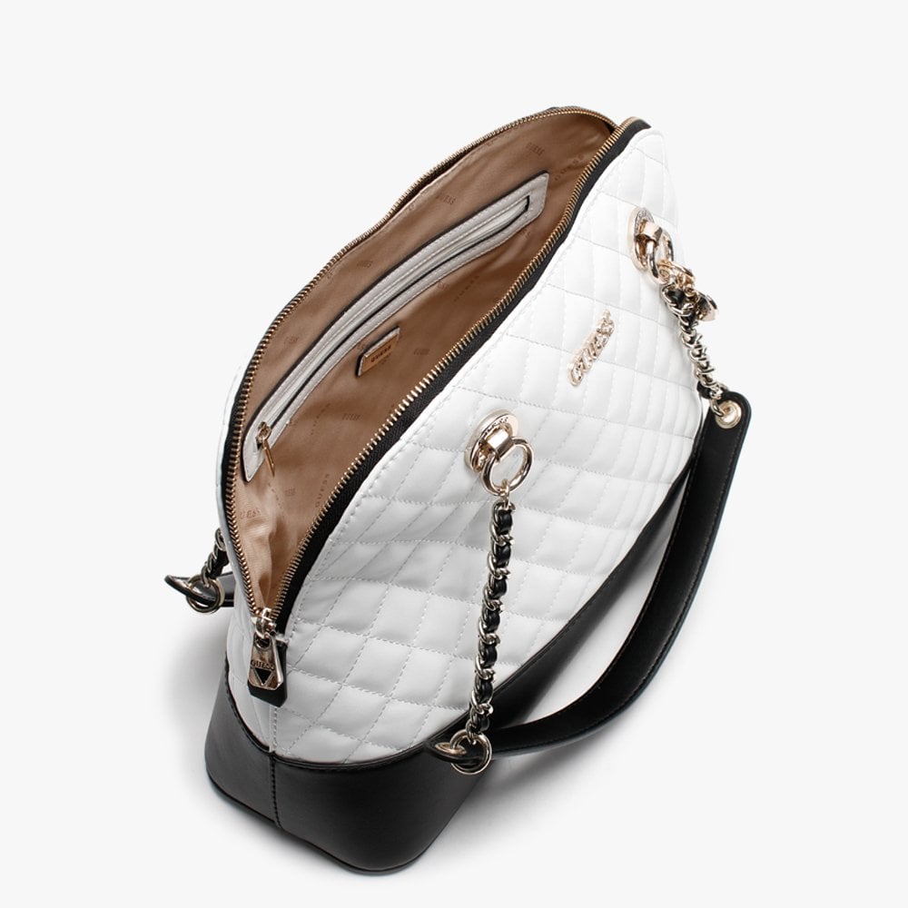 Illy Quilted White Multi Shoulder Bag
