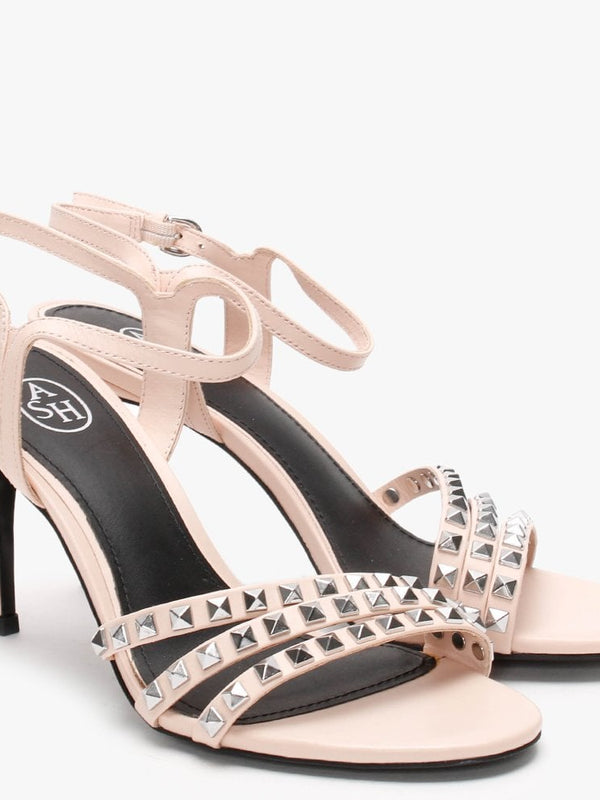 Hello Pink Leather Studded Sandals