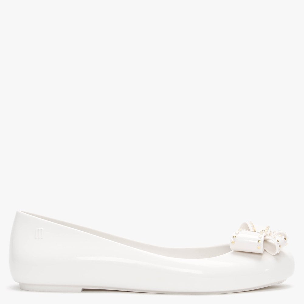 Vivienne Westwood x Melissa Sweet Love White Bow Ballet Pumps