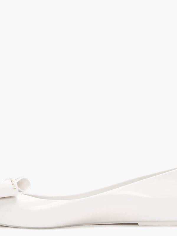 x Melissa Sweet Love White Bow Ballet Pumps